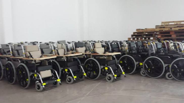 Wheelchairs ready to be delivered to those in need